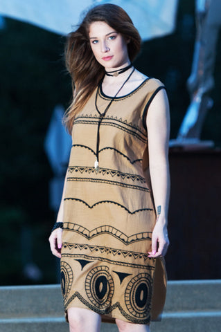 Sleeveless Dress with Embroidery