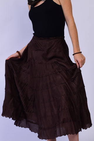 Silk Brown Skirt