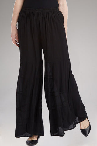 Black Tiered Flare Pants