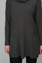 Cowl Neck Dark Grey Tunic