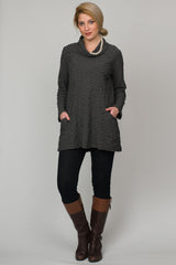 Cowl Neck Dark Grey Tunic