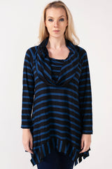 Hailey Cowl Neck Blue Tunic