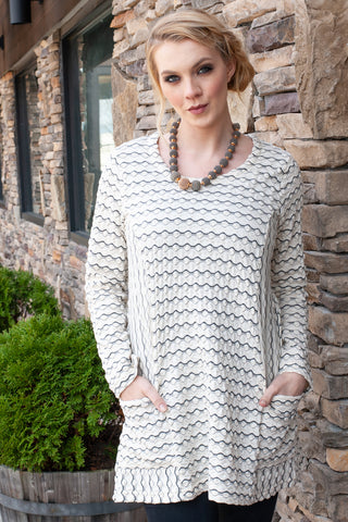 Long Sleeve Textured Tunic