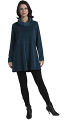 Velour Cowlneck Tunic