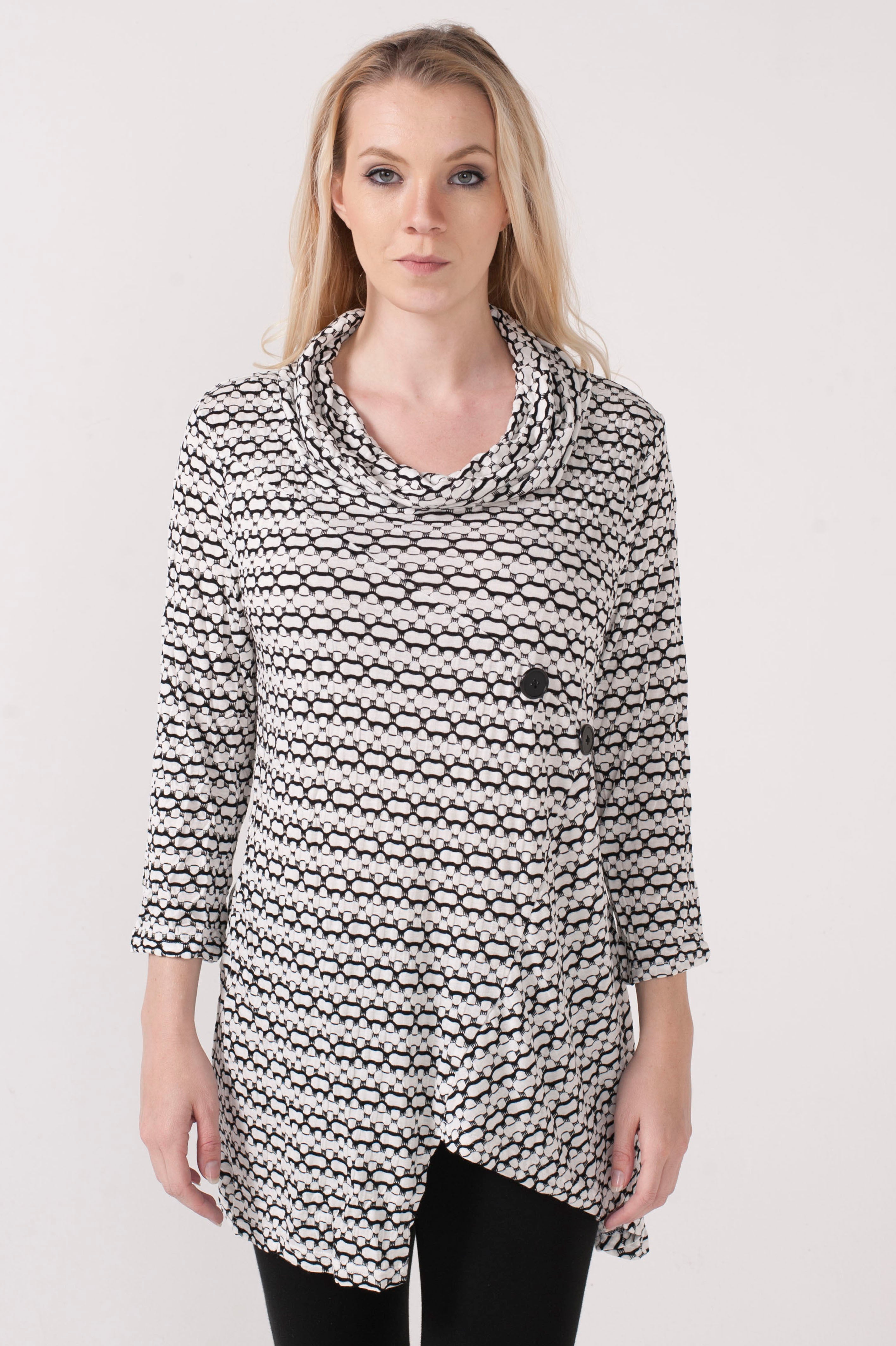 Asymmetrical Tunic with Buttons