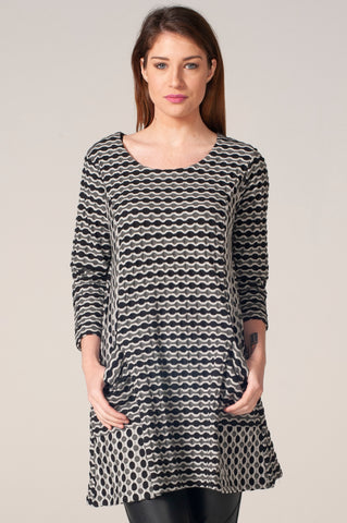 Textured Double Sided Dark Grey Tunic