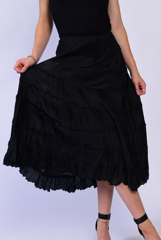 Silk Black Skirt