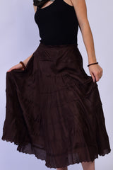 Silk Brown Skirt