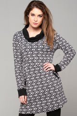 Printed Cowl Neck Tunic