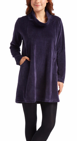 Velour Cowlneck Tunic