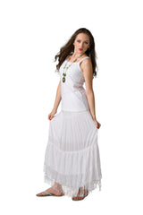 Fringe White Skirt