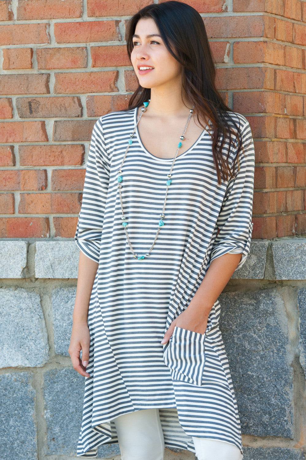 Stripe Tunic with Pockets