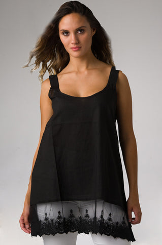 Lace Trim Black Cami