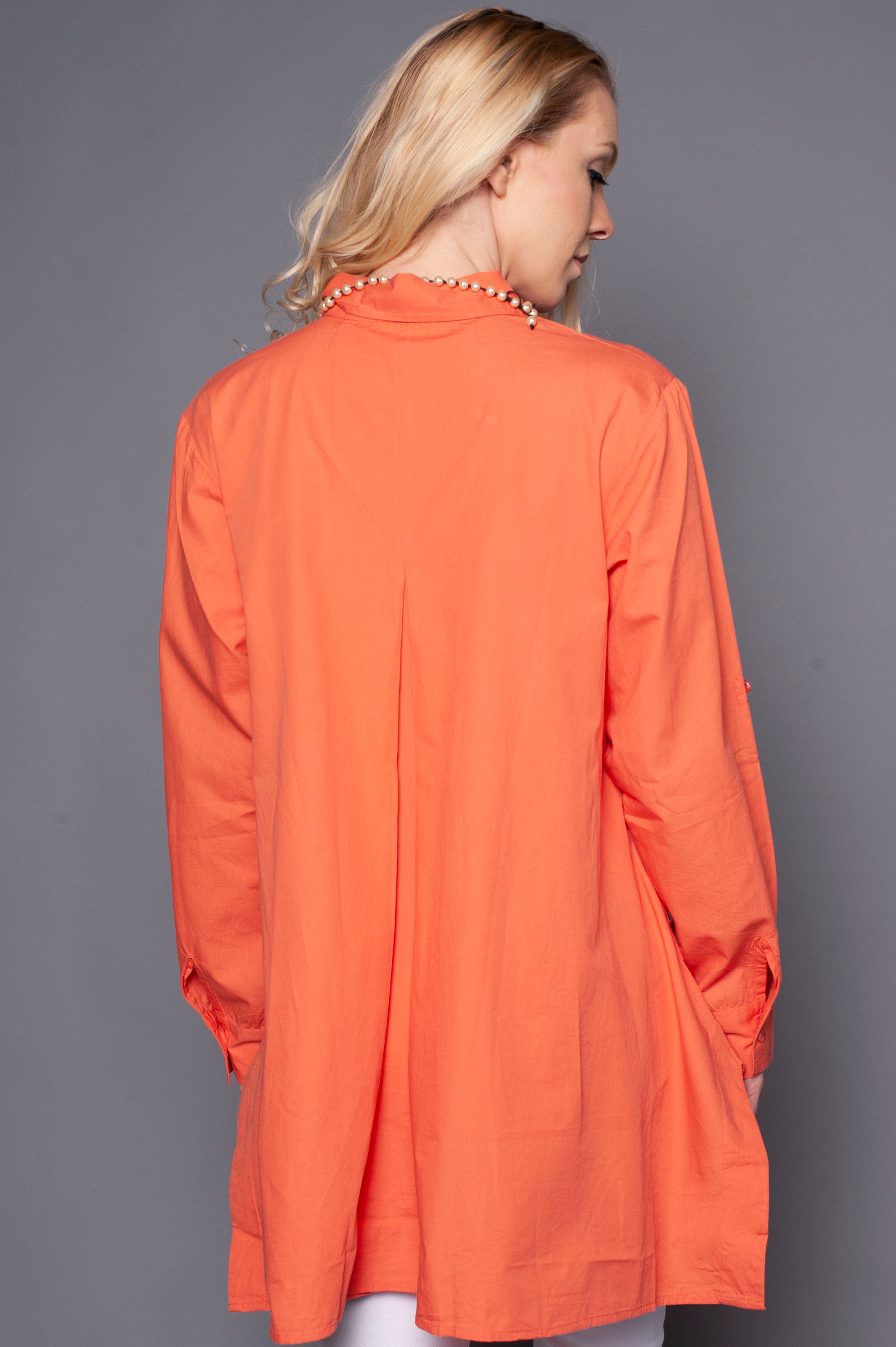 Boxy Shirt with Flare in Coral
